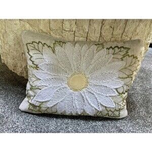 Secret Celebrity Rectangular Daisy‎ Beige Throw Pillow 16"x11” Home Decor Down
